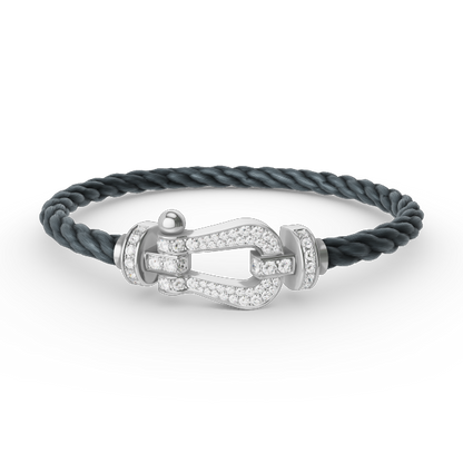[Dawnora Jewelry]FORCE LARGE HORSESHOE FULL DIAMOND BRACELET SILVER