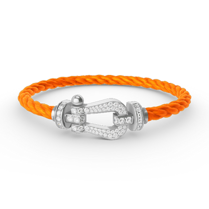 [Dawnora Jewelry]FORCE LARGE HORSESHOE FULL DIAMOND BRACELET SILVER